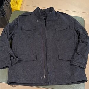 Murano Gray Military Utility Jacket with Stand-Up Collar